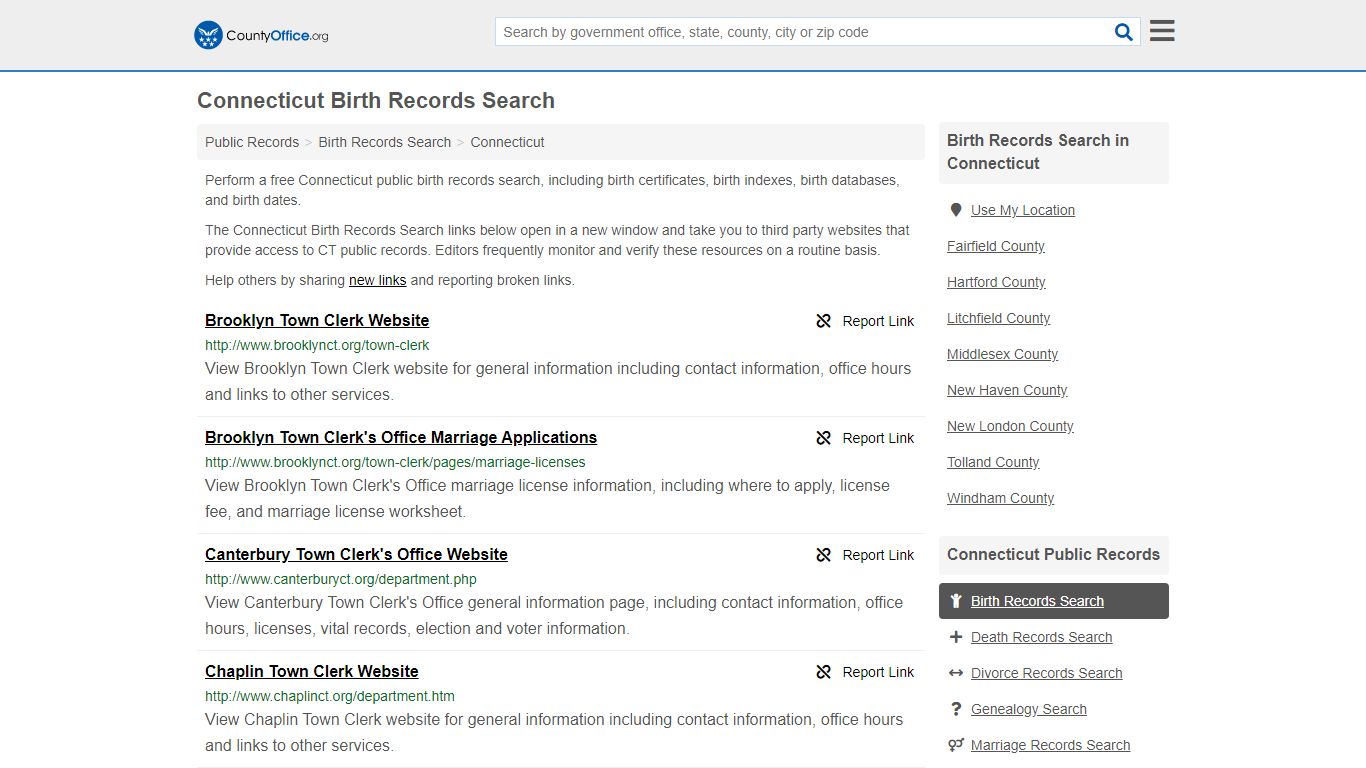 Birth Records Search - Connecticut (Birth Certificates ...